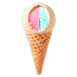 12 Pk Cotton Candy Ball Top Cone